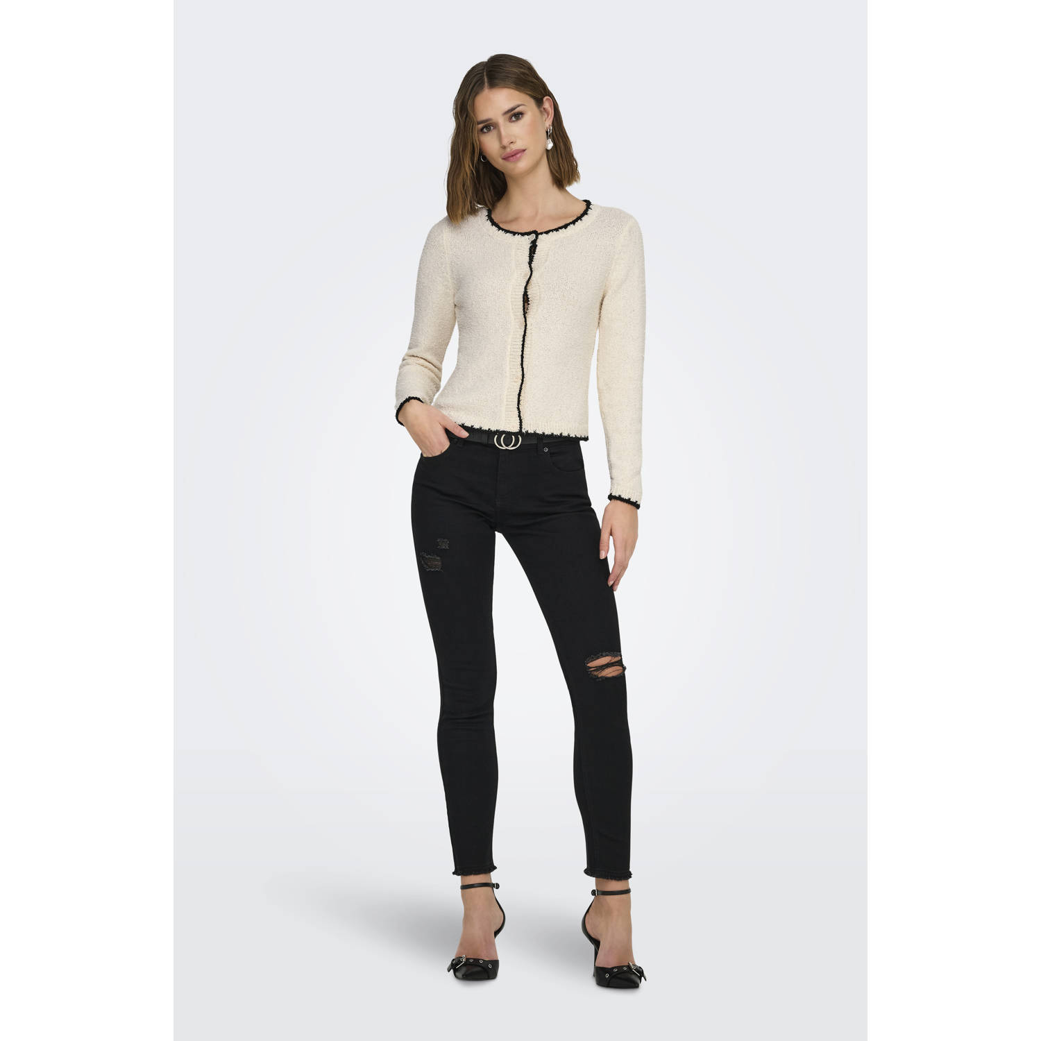 ONLY gebreid vest ecru