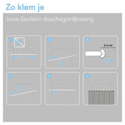 thumbnail: Sealskin douchegordijnstang zwart (155 tot 255 cm)