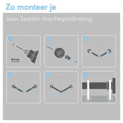 thumbnail: Sealskin douchegordijnstang hoek (zwart) (2 x 90 cm)