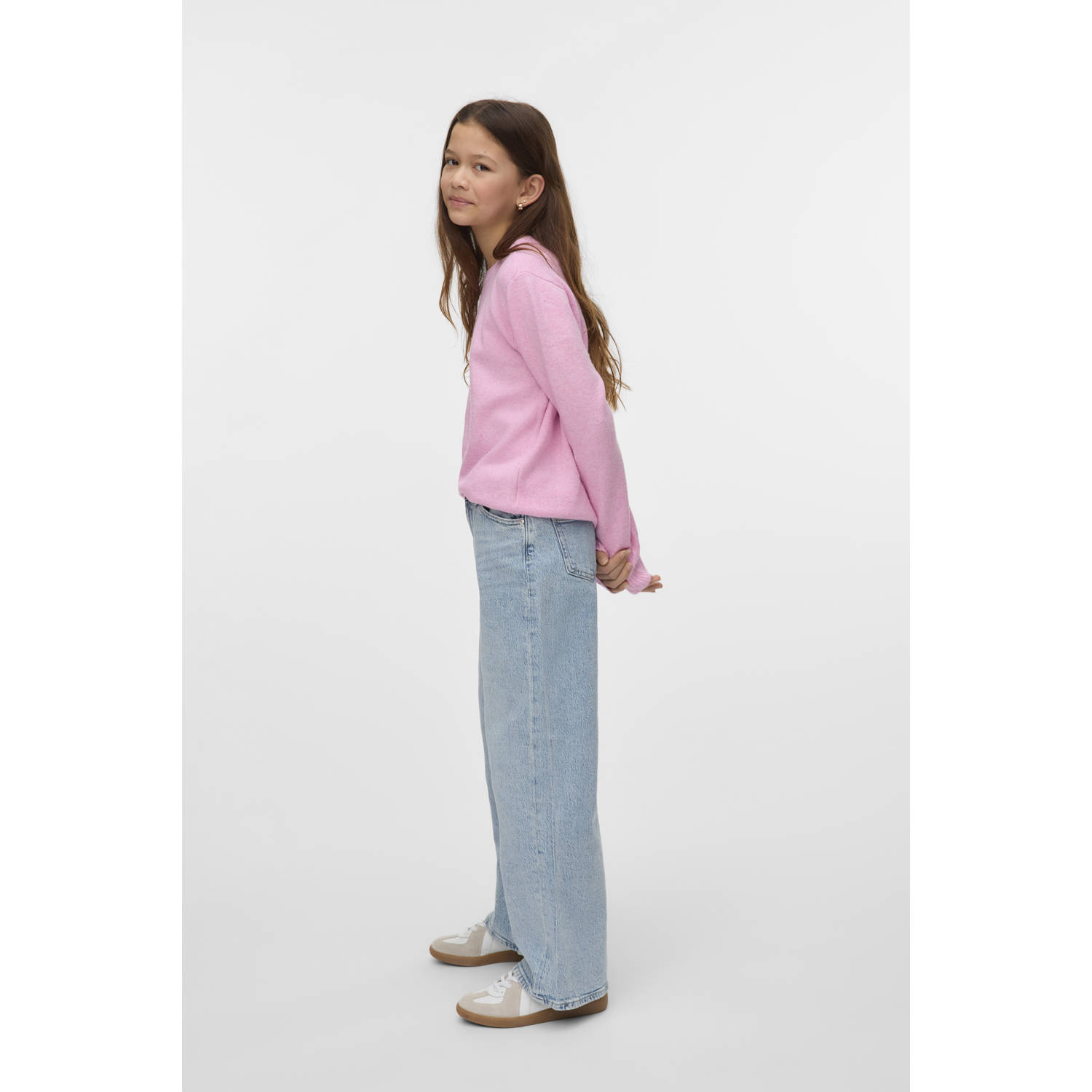 VERO MODA GIRL wide leg high waist jeans light blue denim