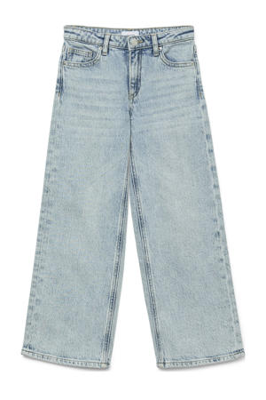 wide leg high waist jeans light blue denim
