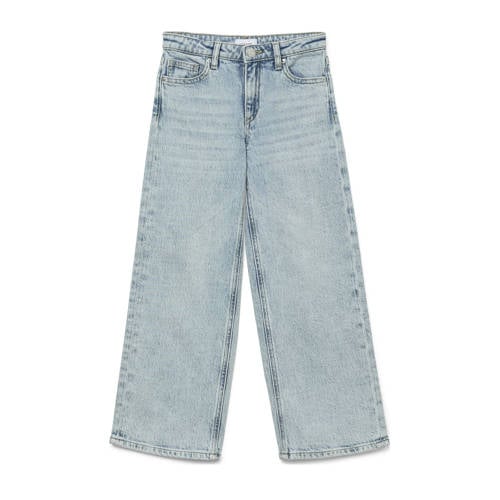 VERO MODA GIRL wide leg high waist jeans light blue denim afbeelding