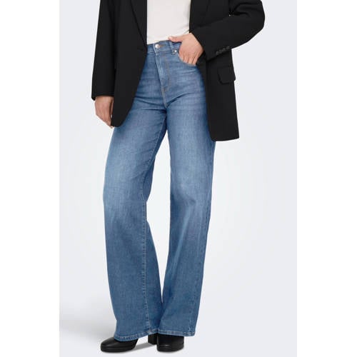 ONLY high waist wide leg jeans light blue denim afbeelding