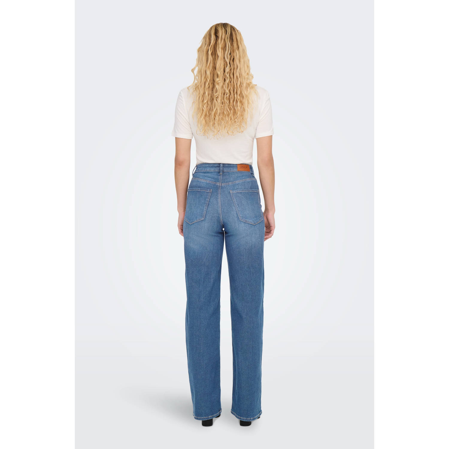 ONLY high waist wide leg jeans light blue denim