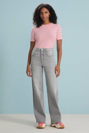 high waist wide leg jeans grey denim