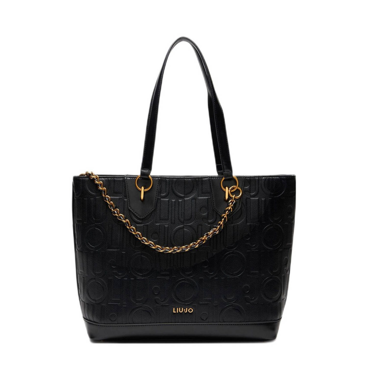Liu Jo Zwarte schoudertas met gouden details Black Dames