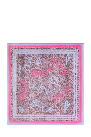 sjaal met panterprint roze