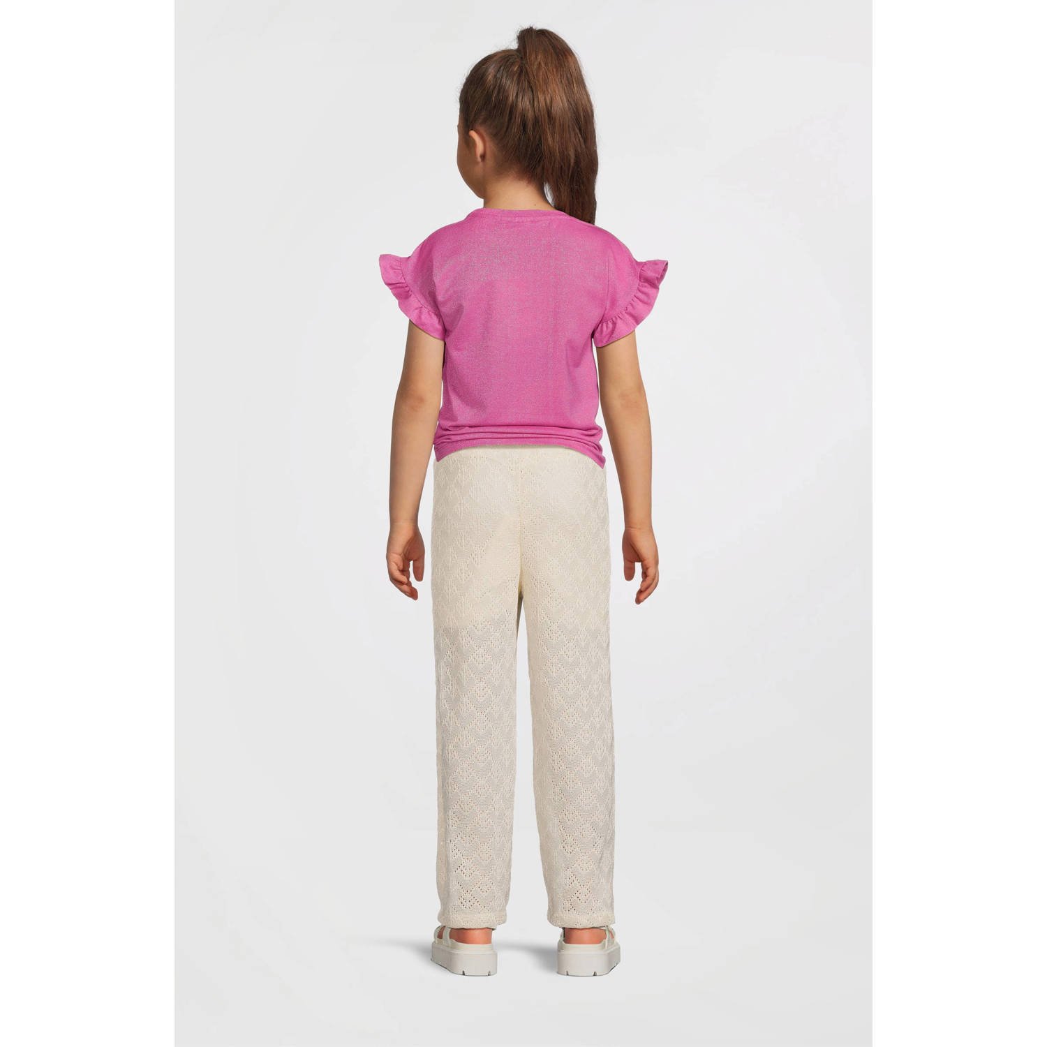 Like Flo T-shirt fuchsia met glitter
