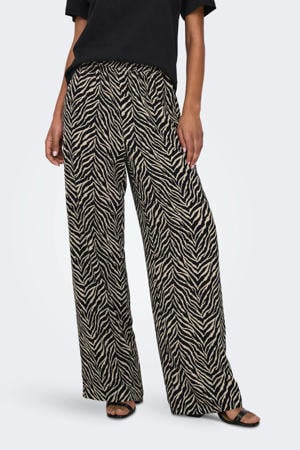 relaxed regular waist casual broek zwart