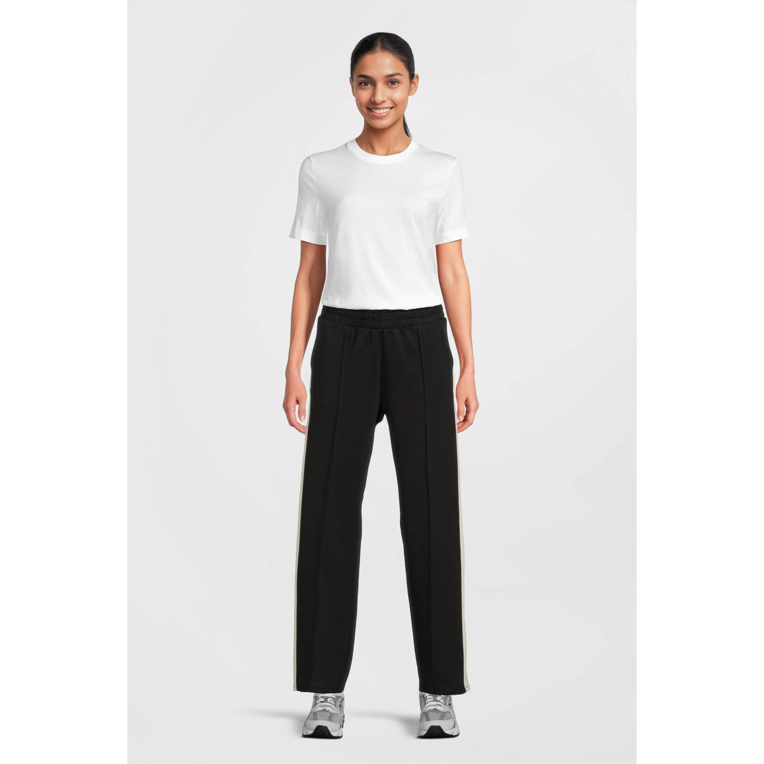 ONLY straight regular waist casual broek zwart