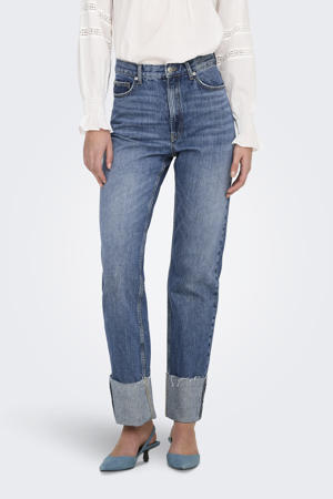 high waist wide leg jeans medium blue denim
