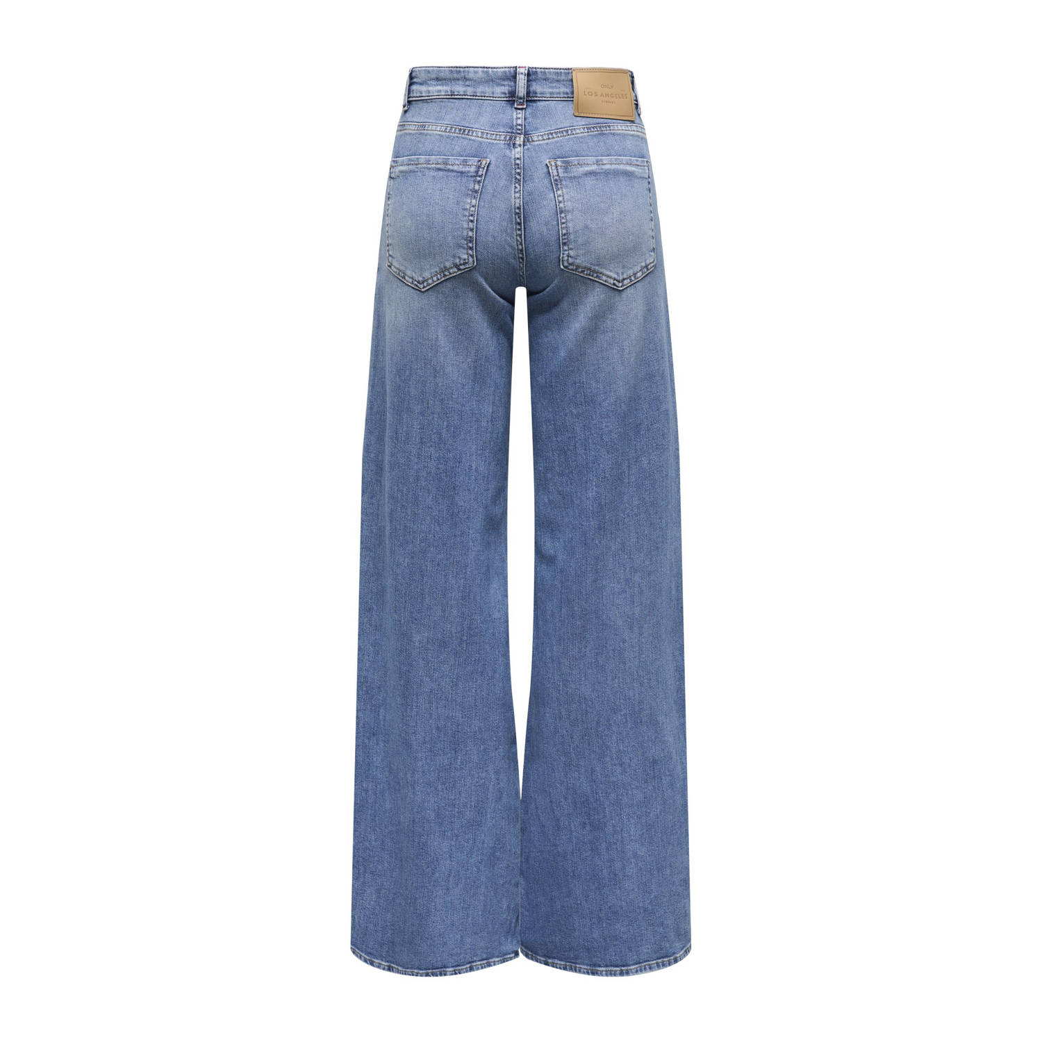 ONLY regular waist wide leg jeans medium blue denim