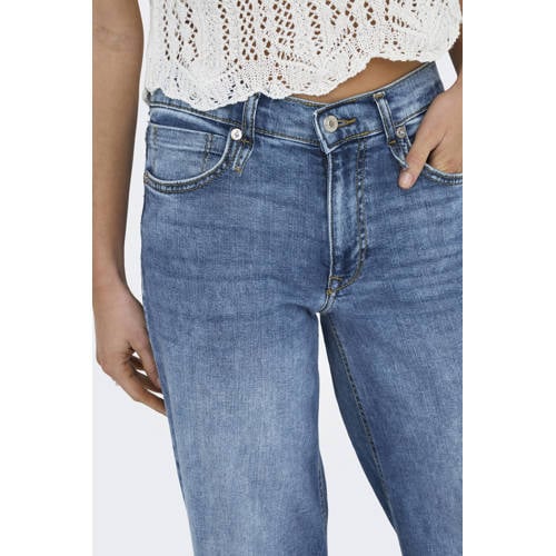 ONLY regular waist wide leg jeans medium blue denim afbeelding