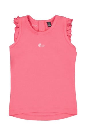 mouwloze top roze