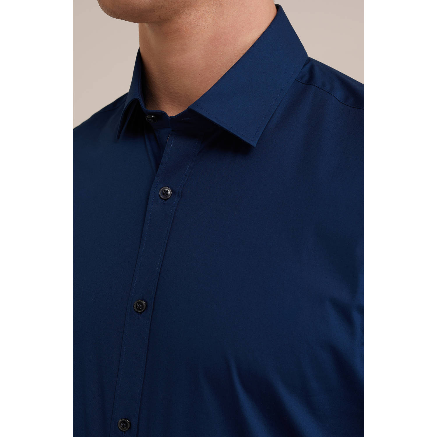 WE Fashion WE Fundamentals Tall fit overhemd donkerblauw