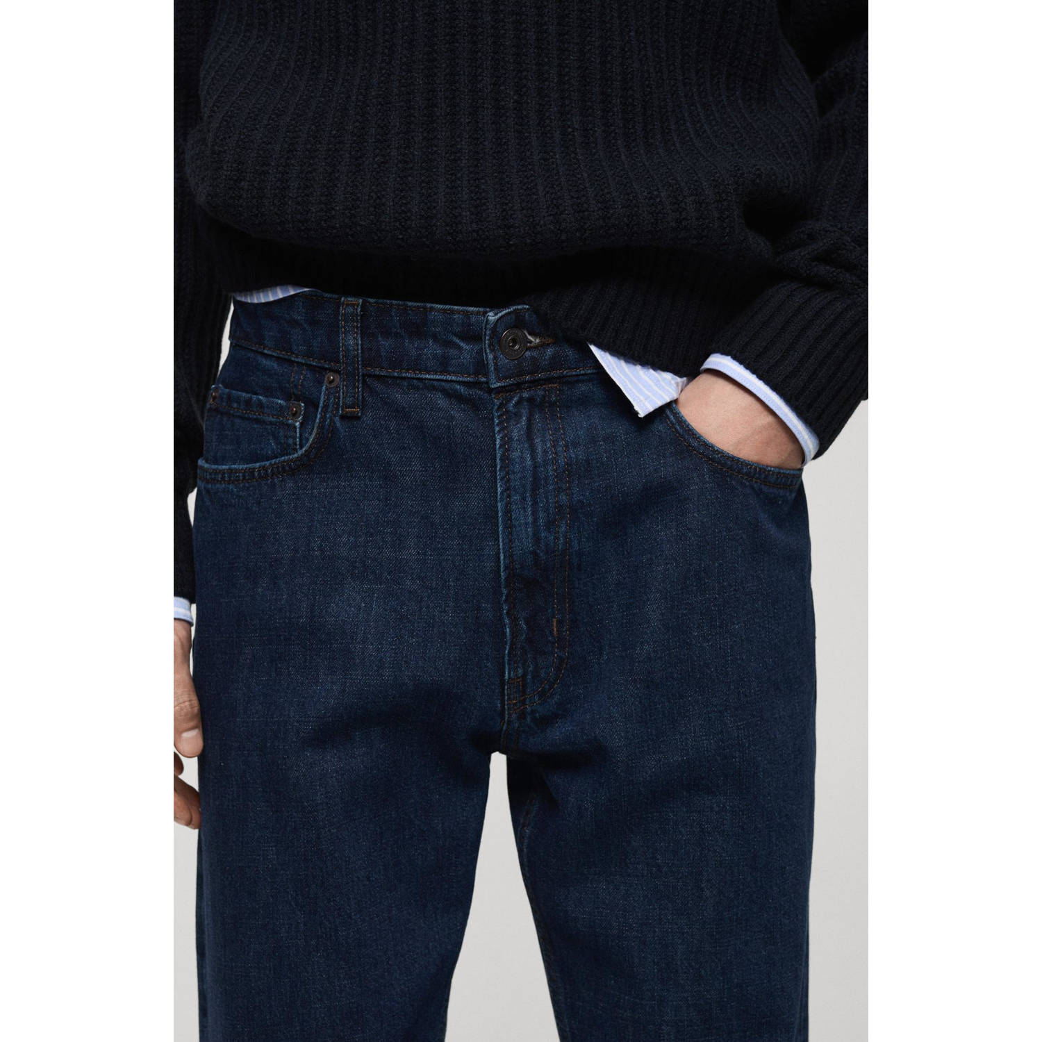 Mango Man straight jeans changeant blauw