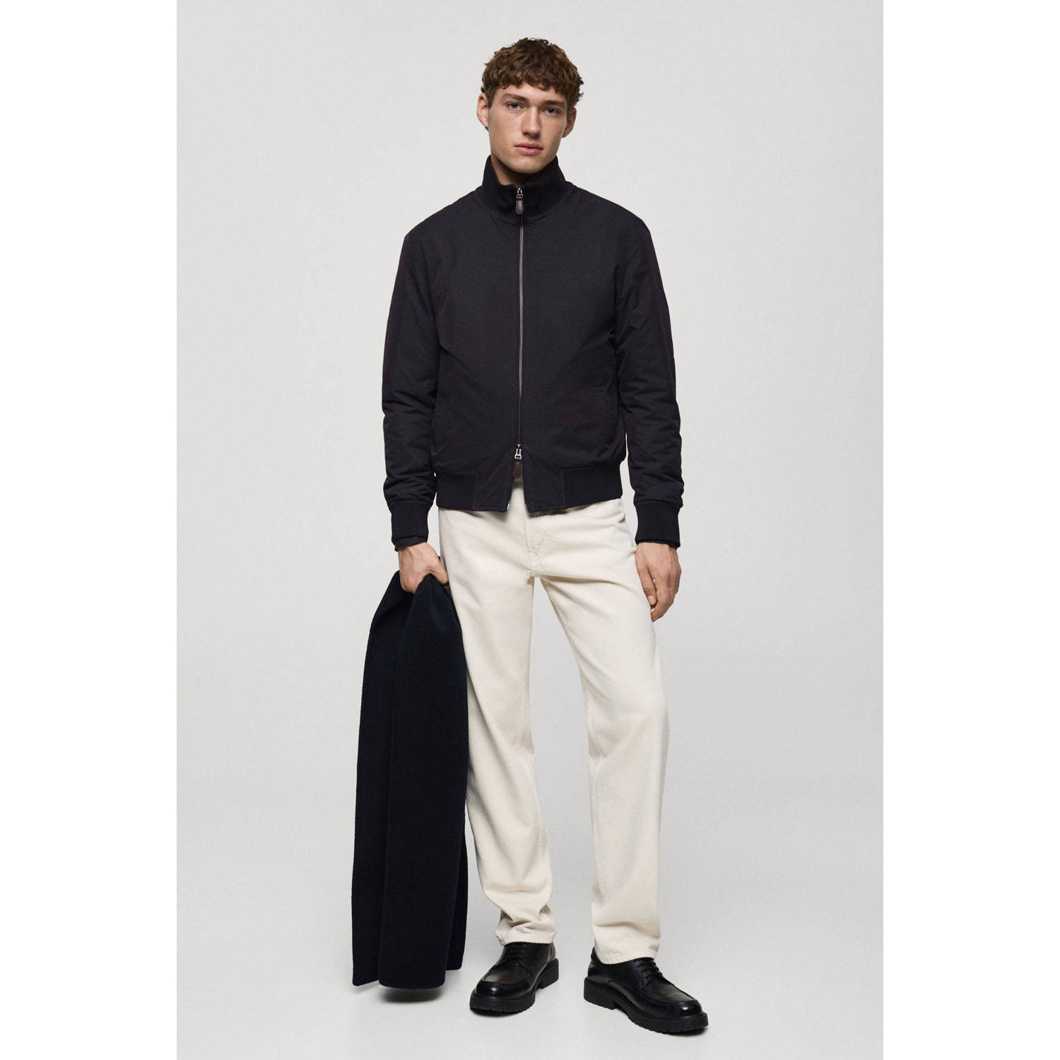 Mango Man tussenjas donkerblauw