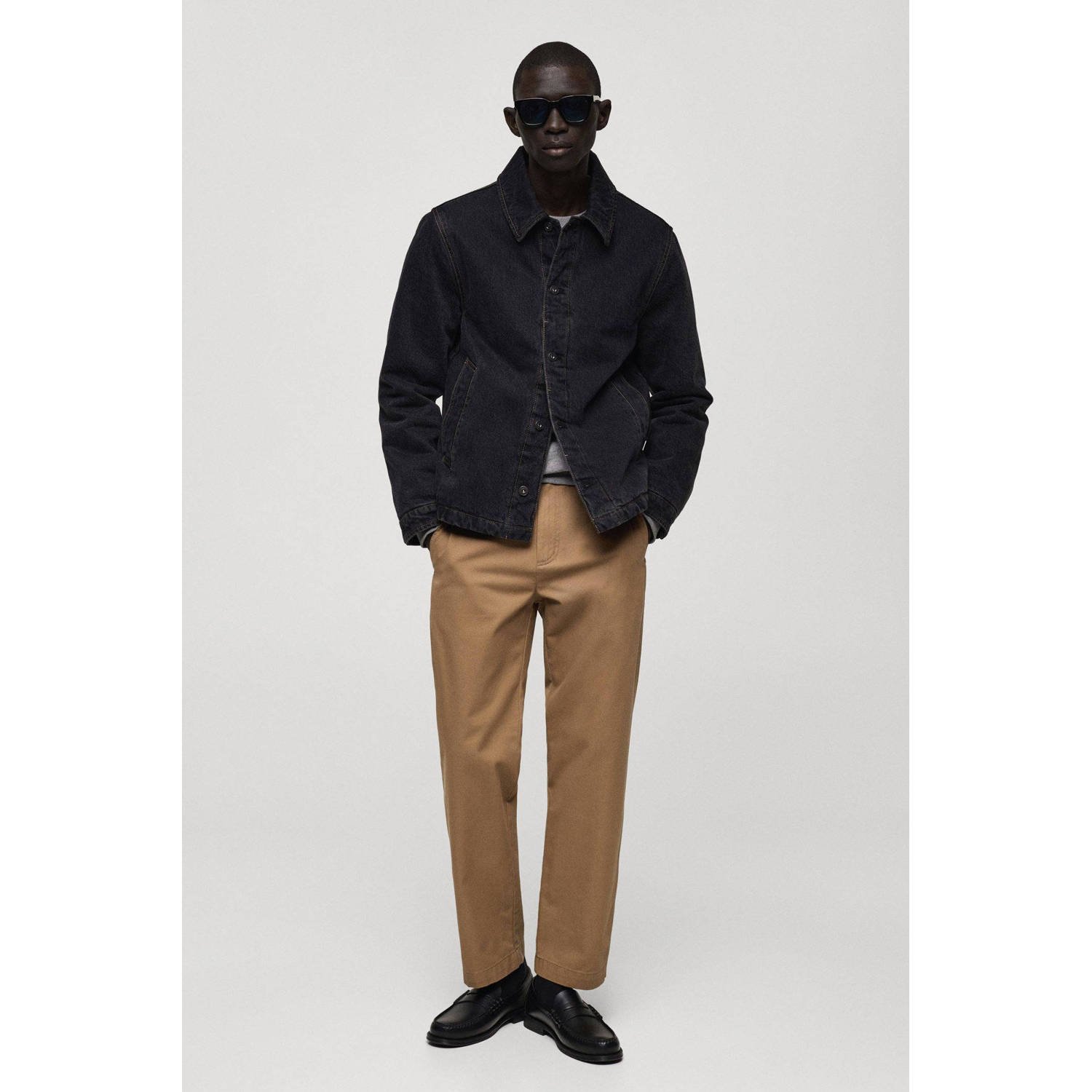 Mango Man regular casual broek bruin