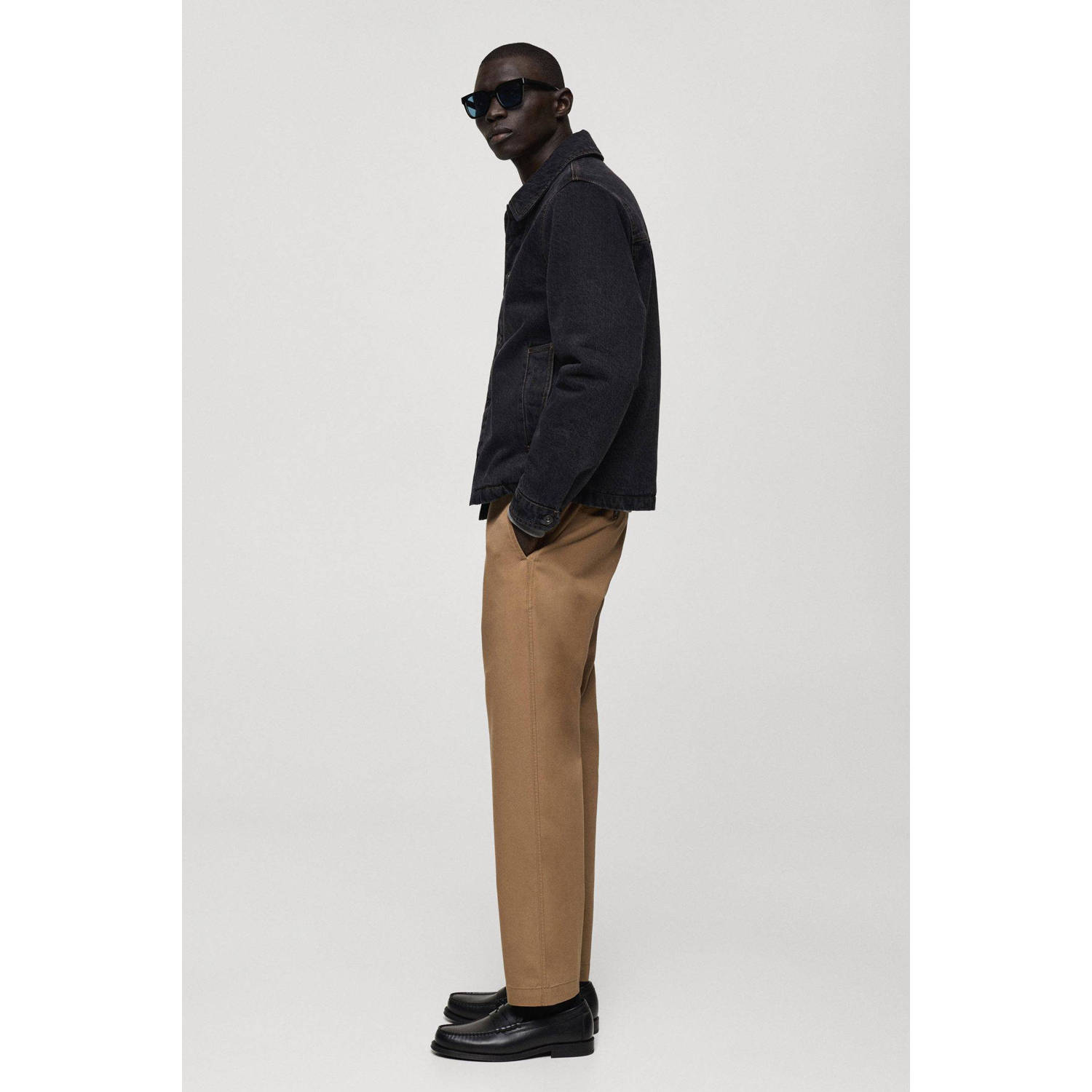 Mango Man regular casual broek bruin