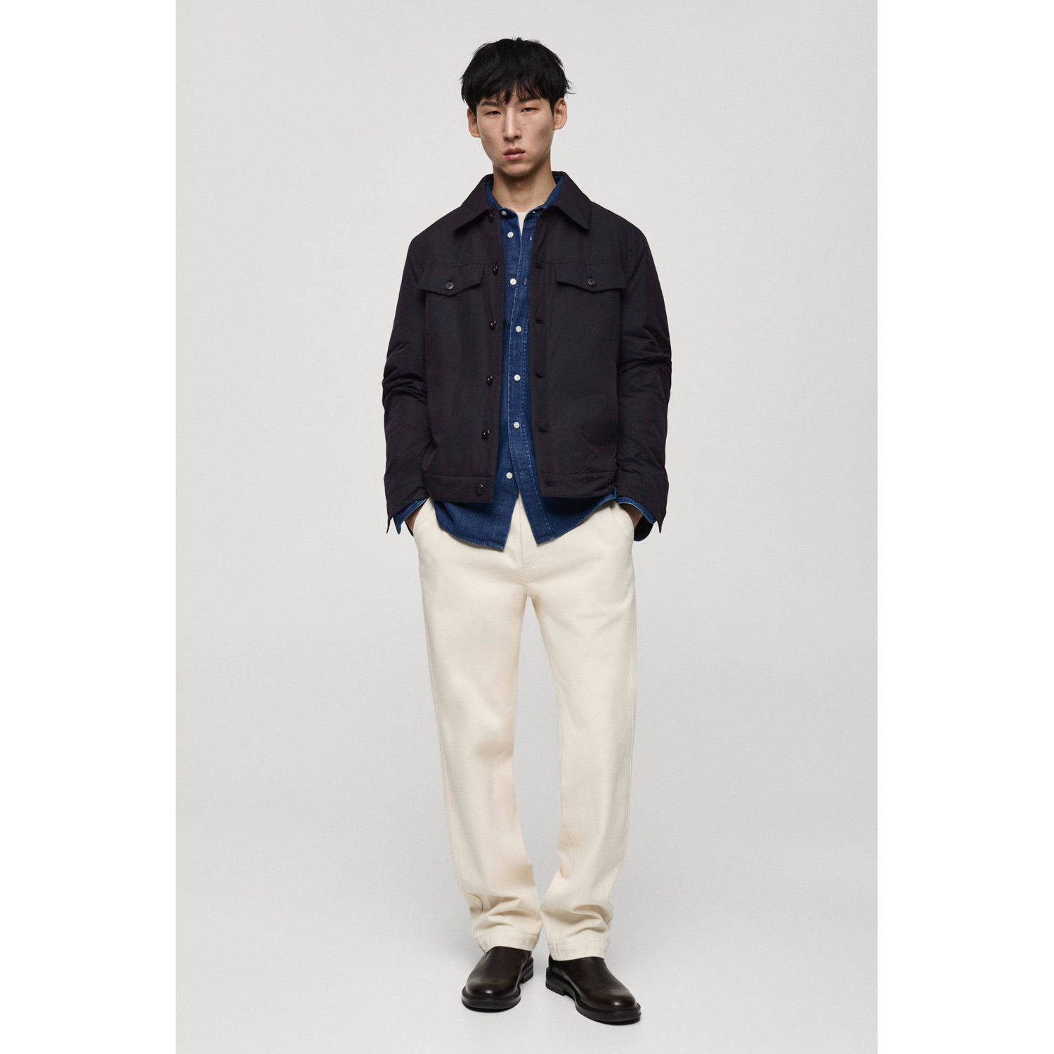 Mango Man tussenjas donkerblauw