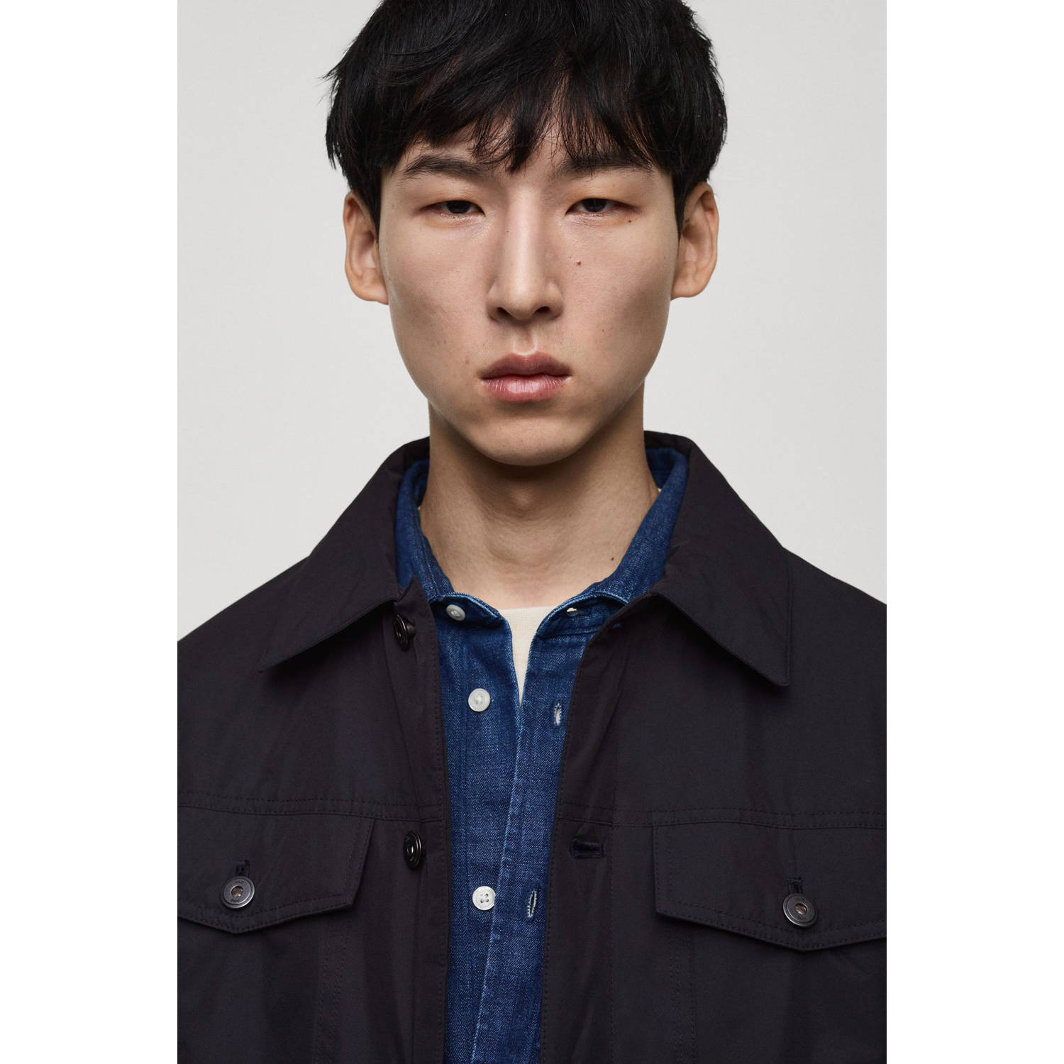 Mango Man tussenjas donkerblauw
