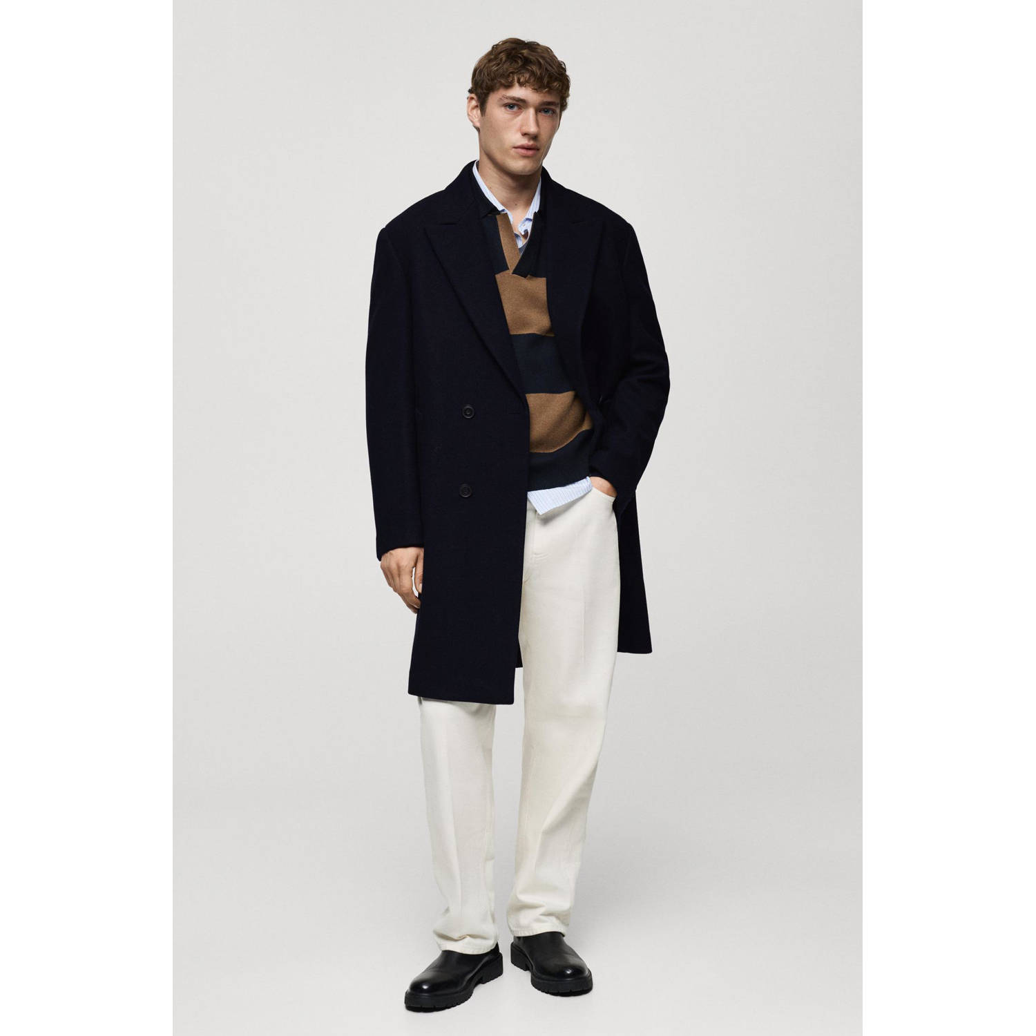Mango Man manteljas donkerblauw