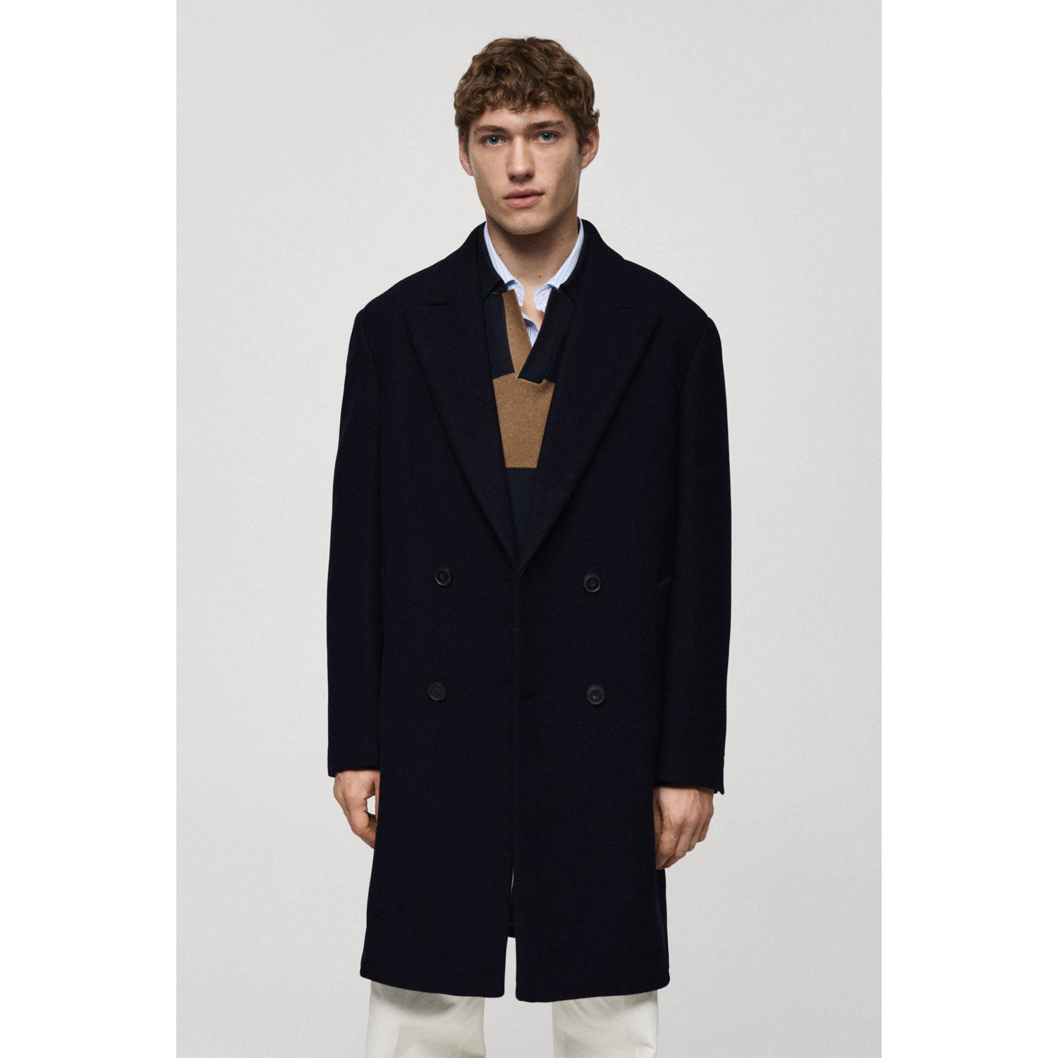 Mango Man manteljas donkerblauw