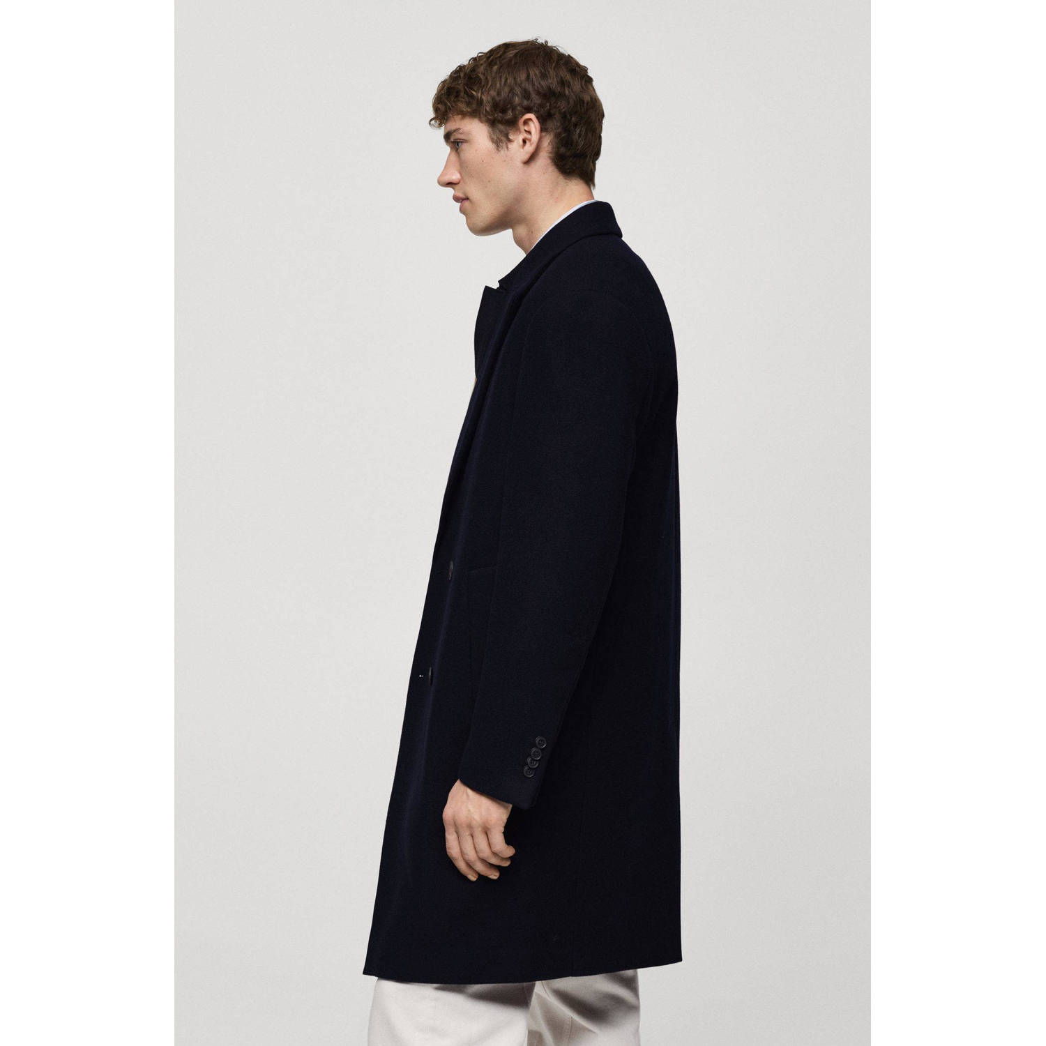 Mango Man manteljas donkerblauw