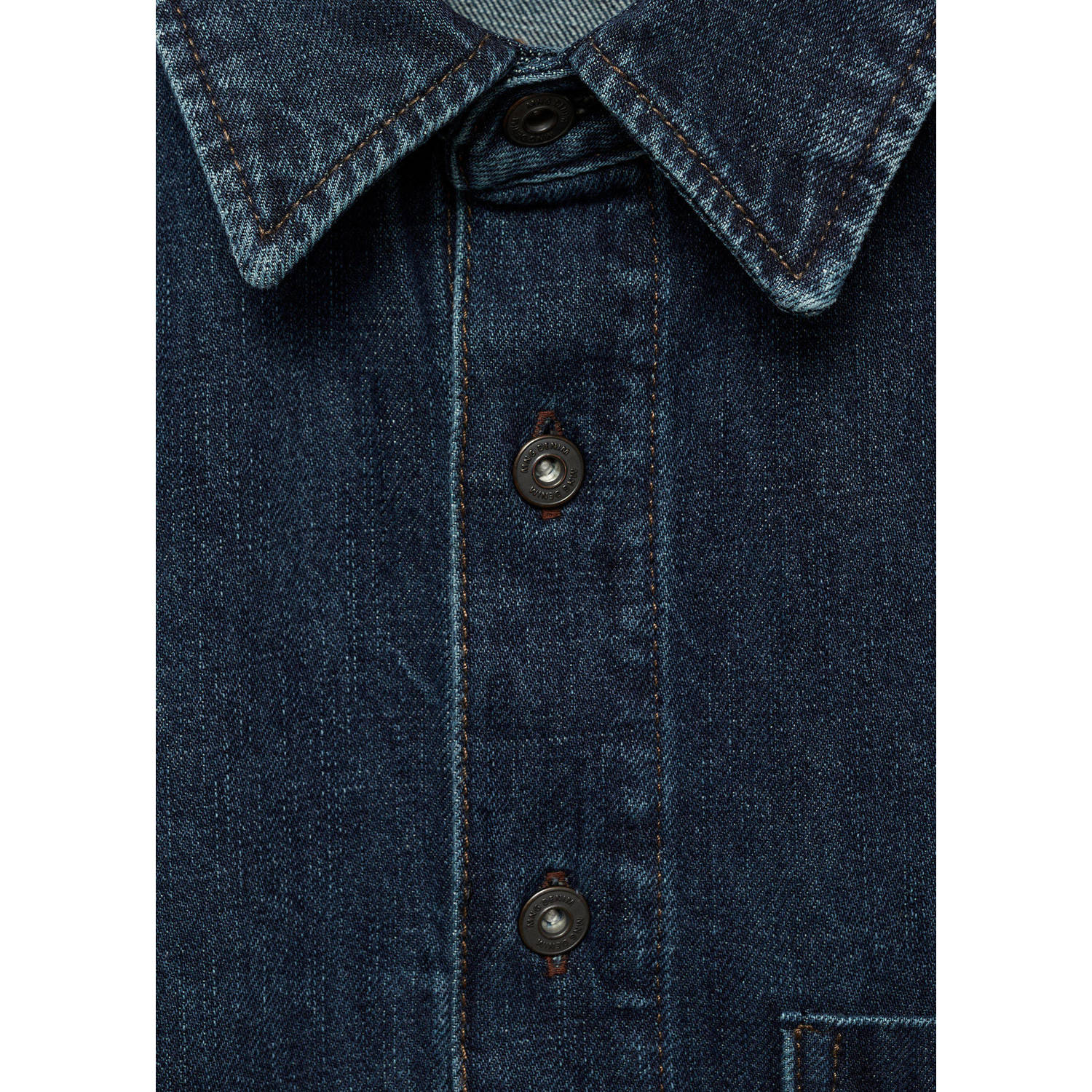 Mango Man casual overhemd dark blue denim
