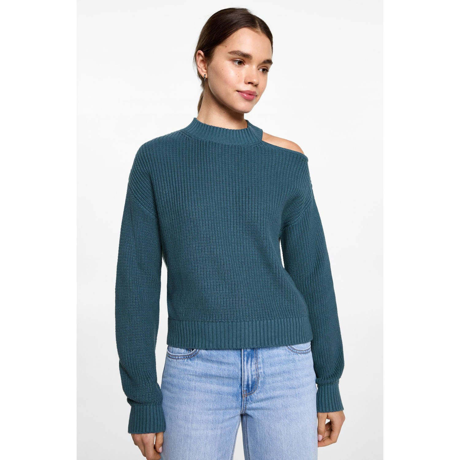MANGO TEEN trui blauw gebreid