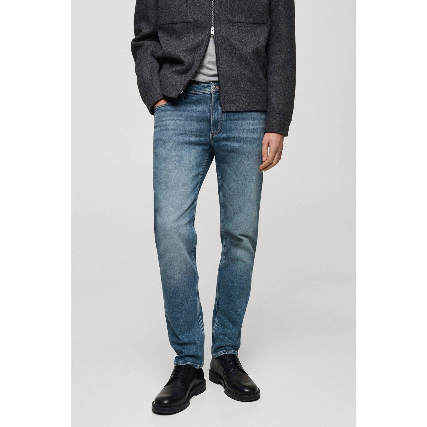 Mango Man slim fit jeans changeant blauw