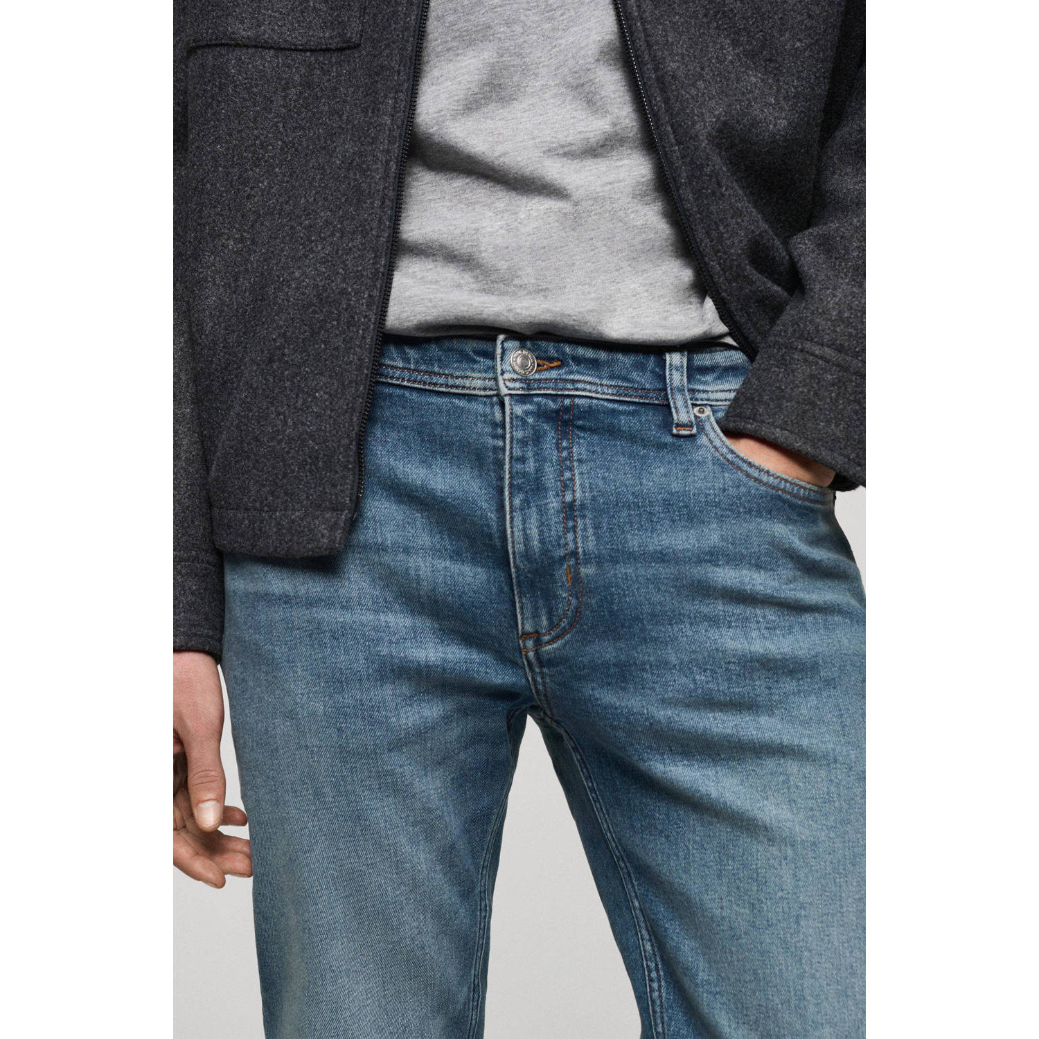 Mango Man slim fit jeans changeant blauw