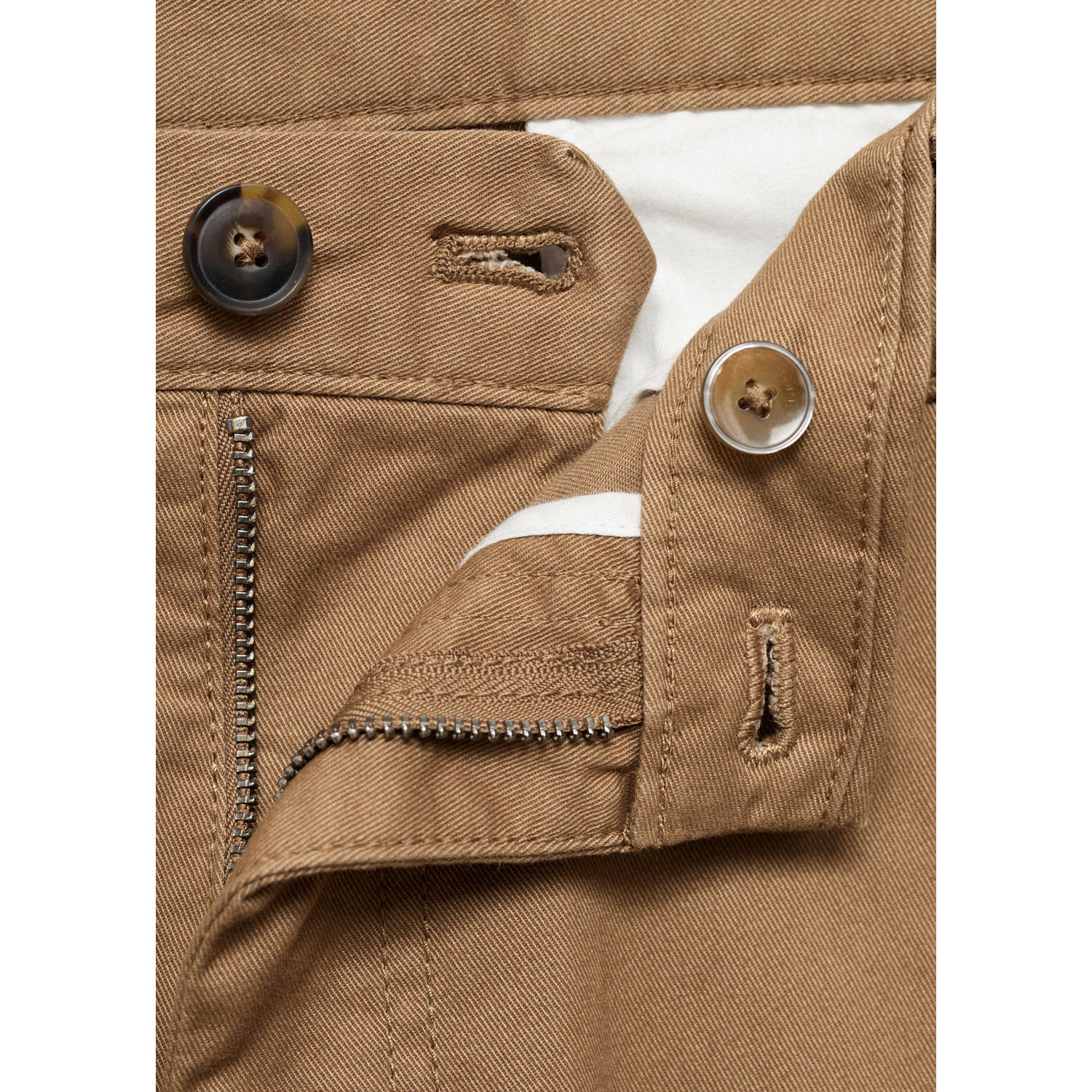 Mango Man regular cargo broek bruin