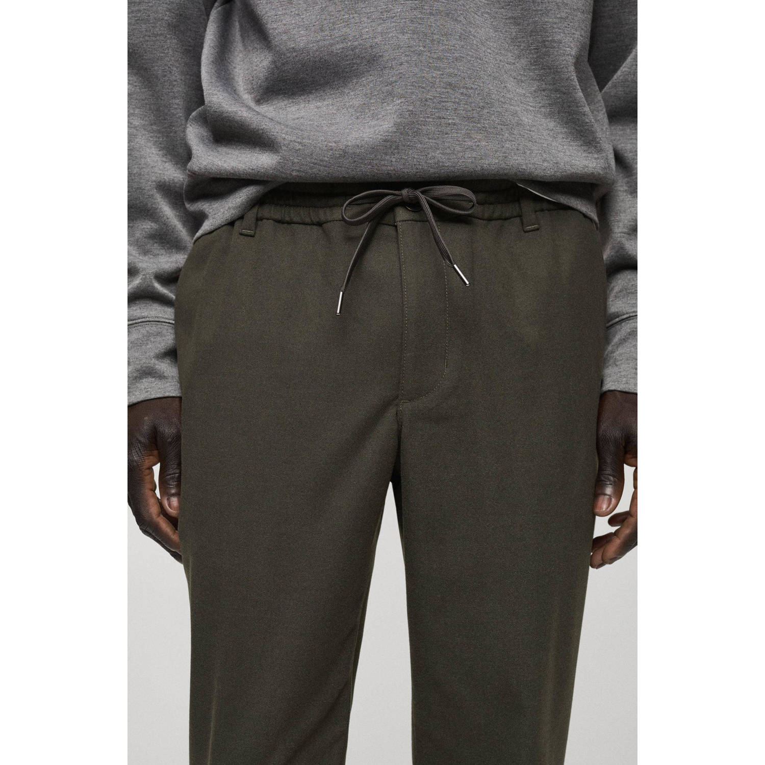 Mango Man slim pantalon groen