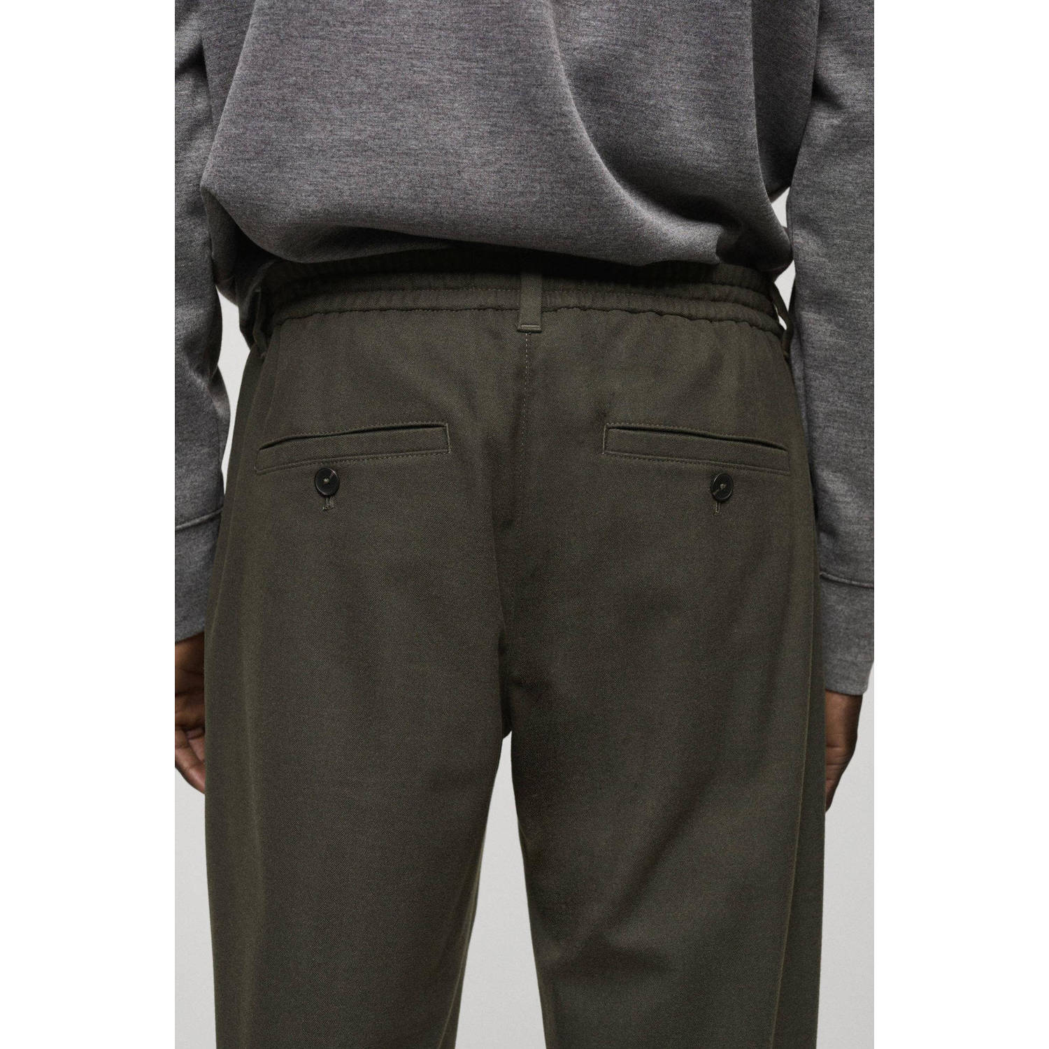 Mango Man slim pantalon groen