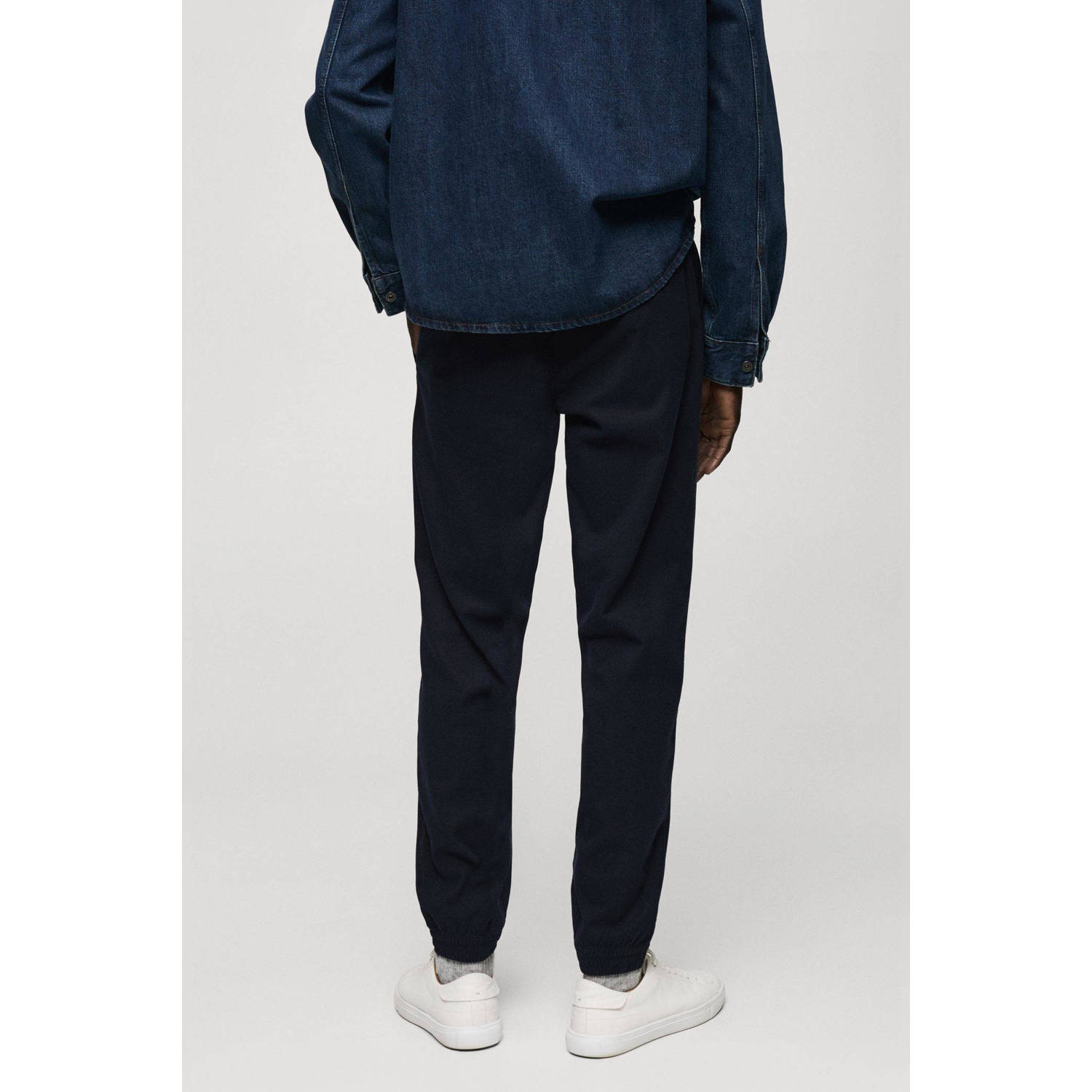 Mango Man slim pantalon donkerblauw