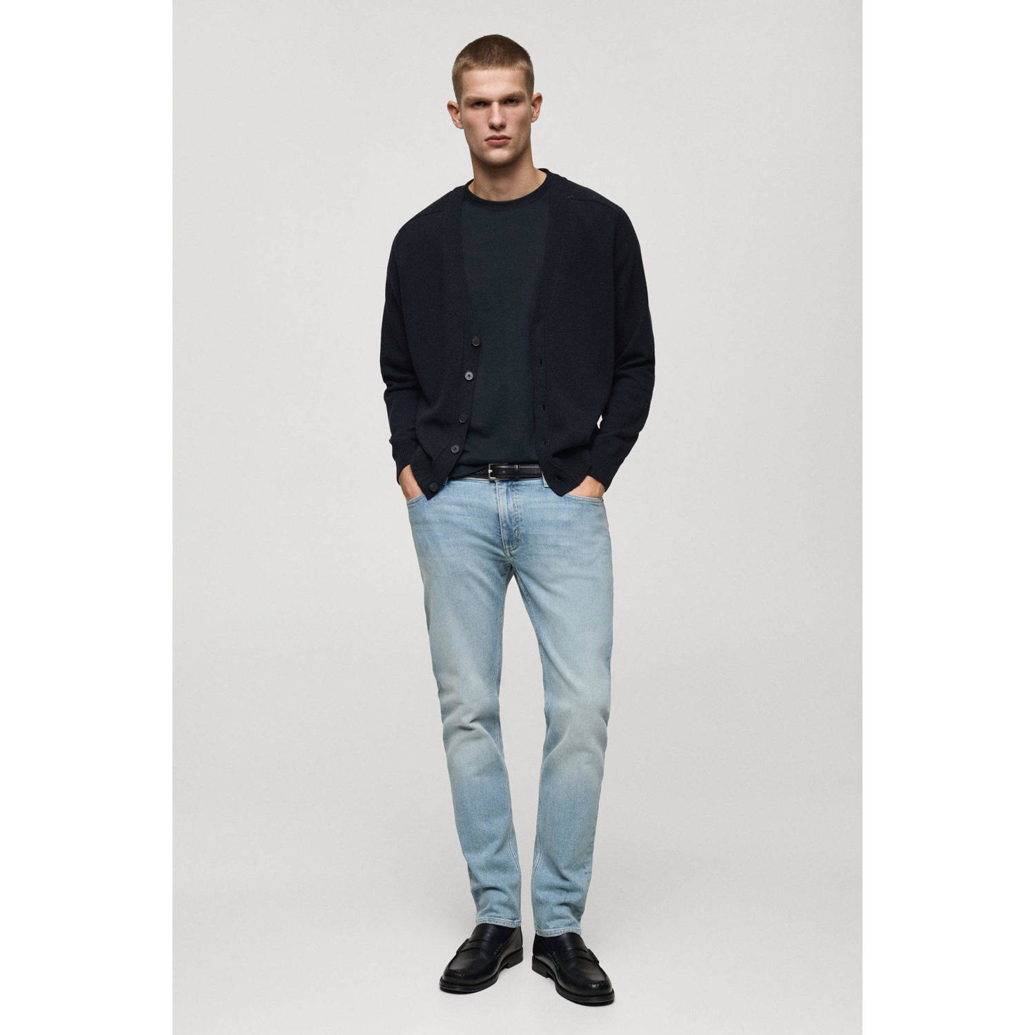 Mango Man slim fit jeans changeant blauw