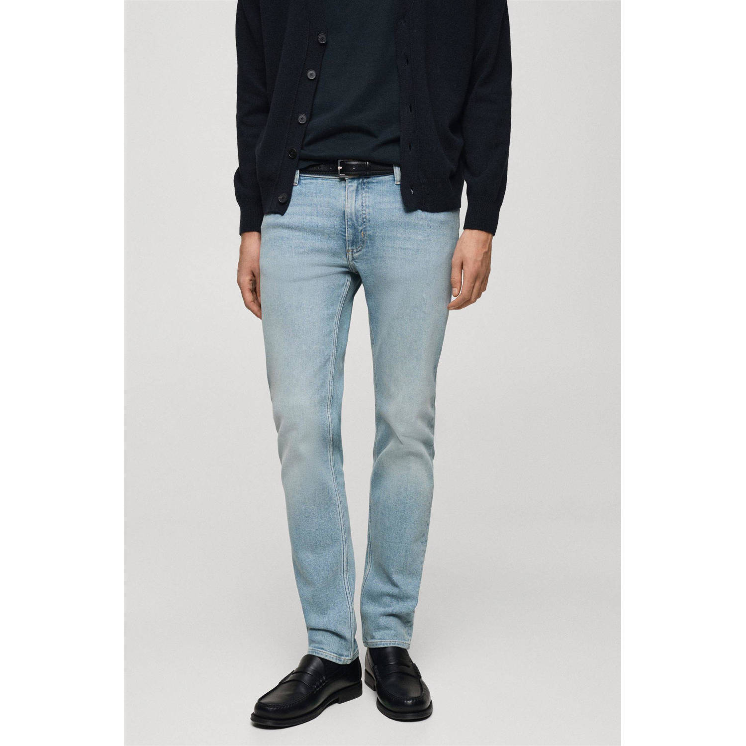 Mango Man slim fit jeans changeant blauw