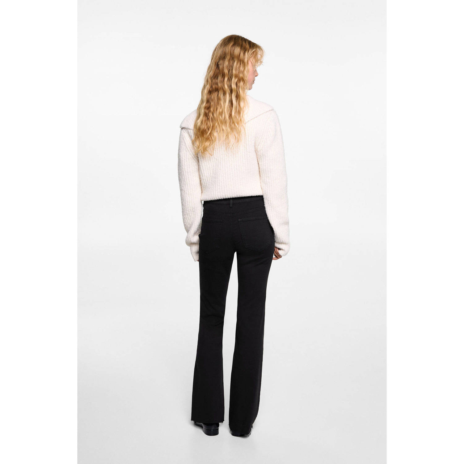 MANGO TEEN flared broek zwart