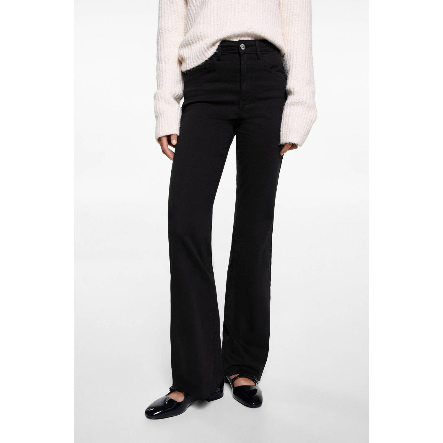 MANGO TEEN flared broek zwart