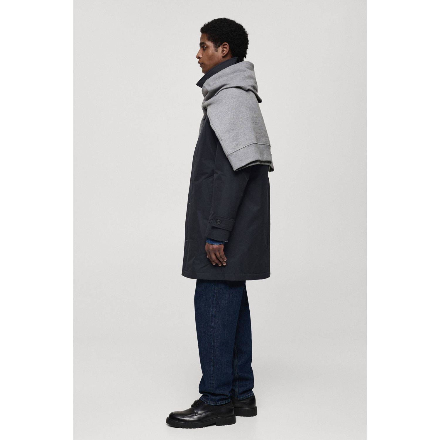 Mango Man manteljas donkerblauw