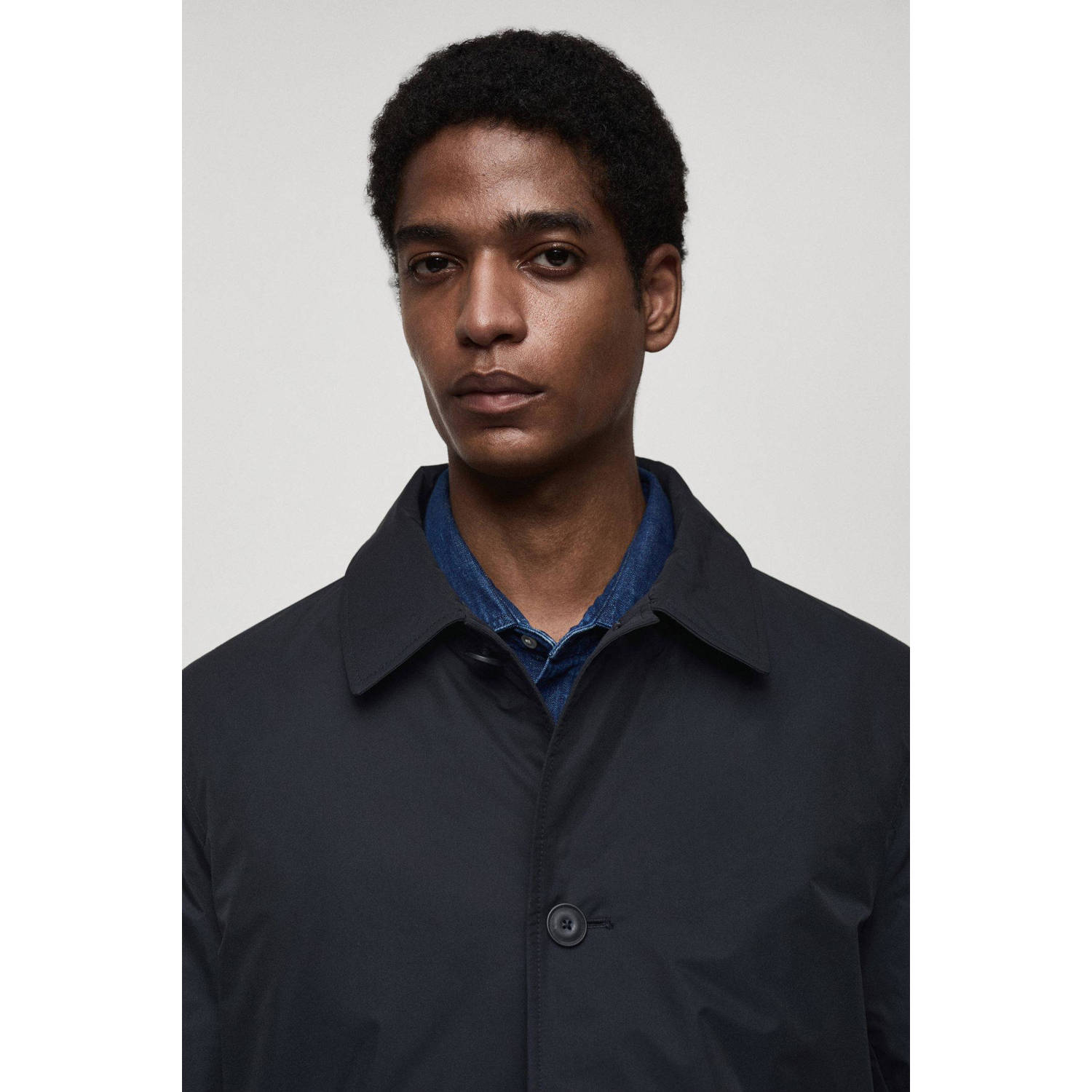 Mango Man manteljas donkerblauw