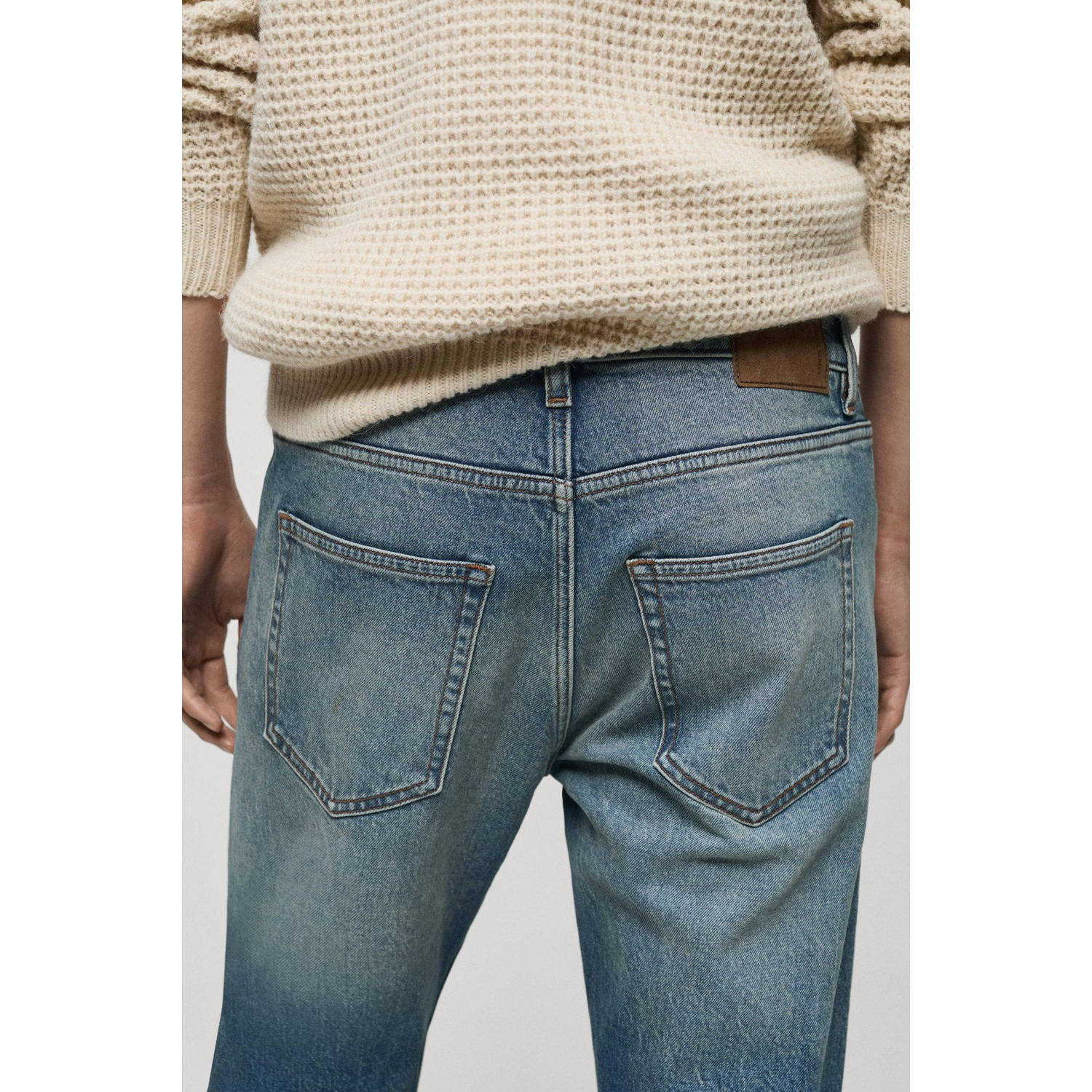 Mango Man tapered fit jeans blauw