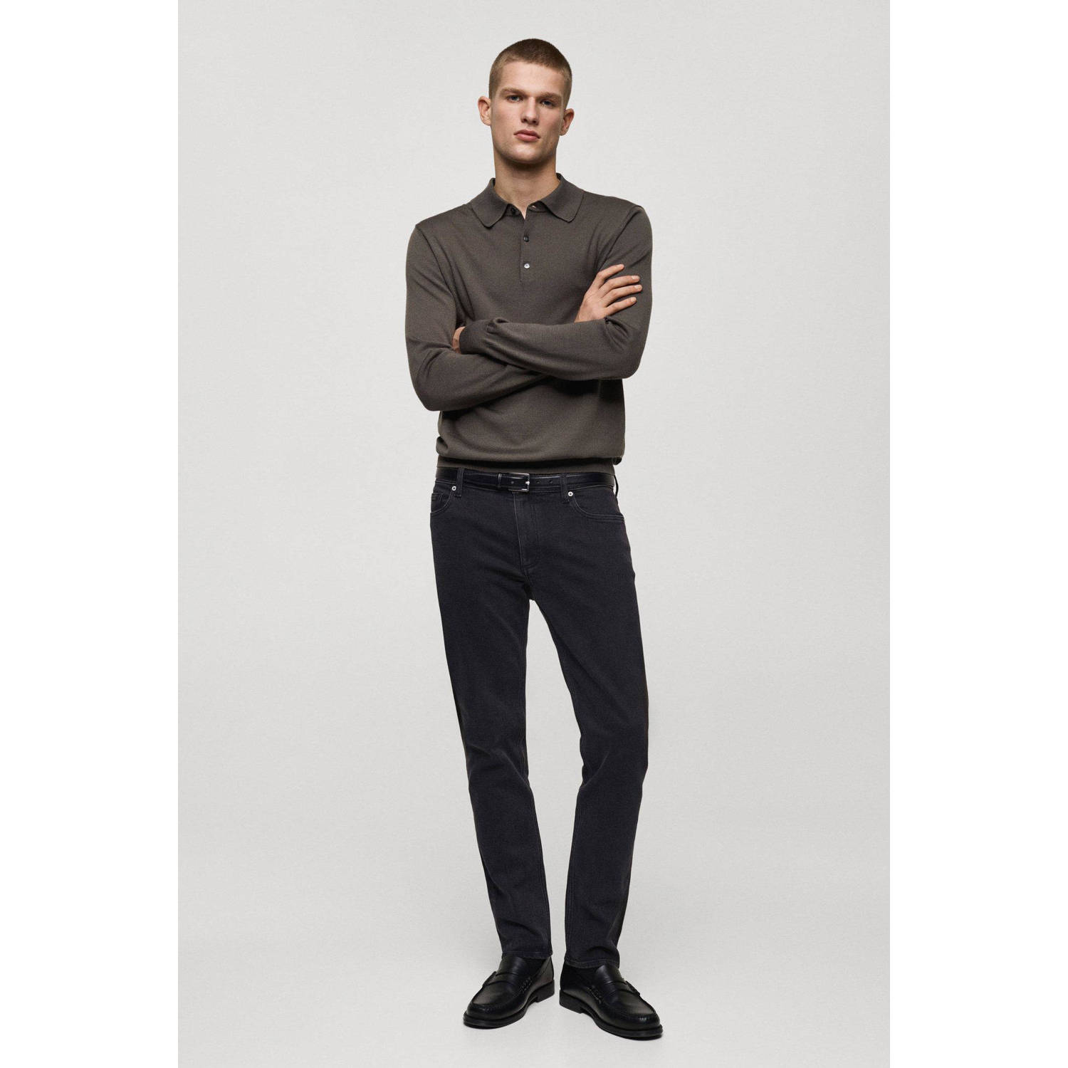 Mango Man slim fit jeans zwart