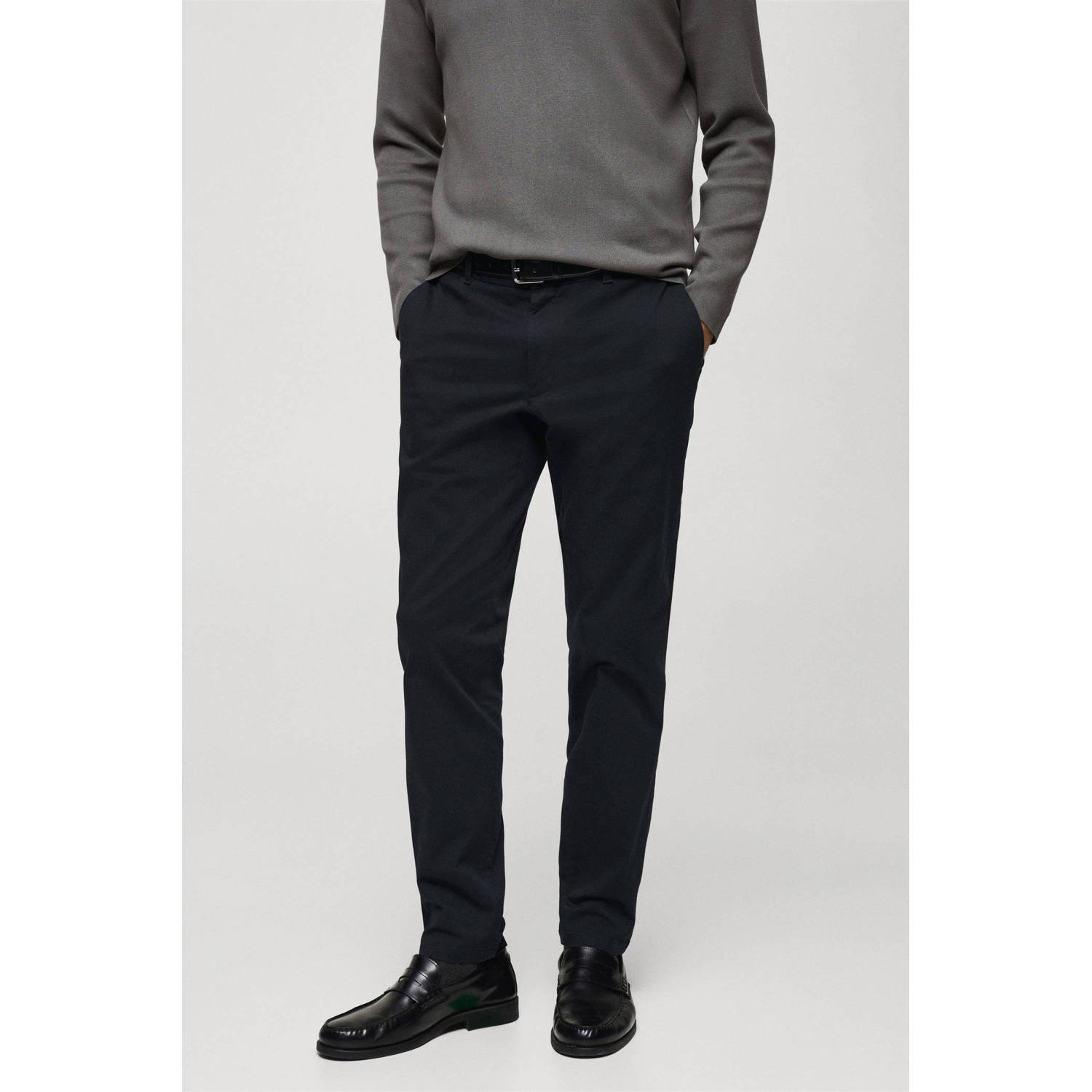 Mango Man slim fit chino donkerblauw