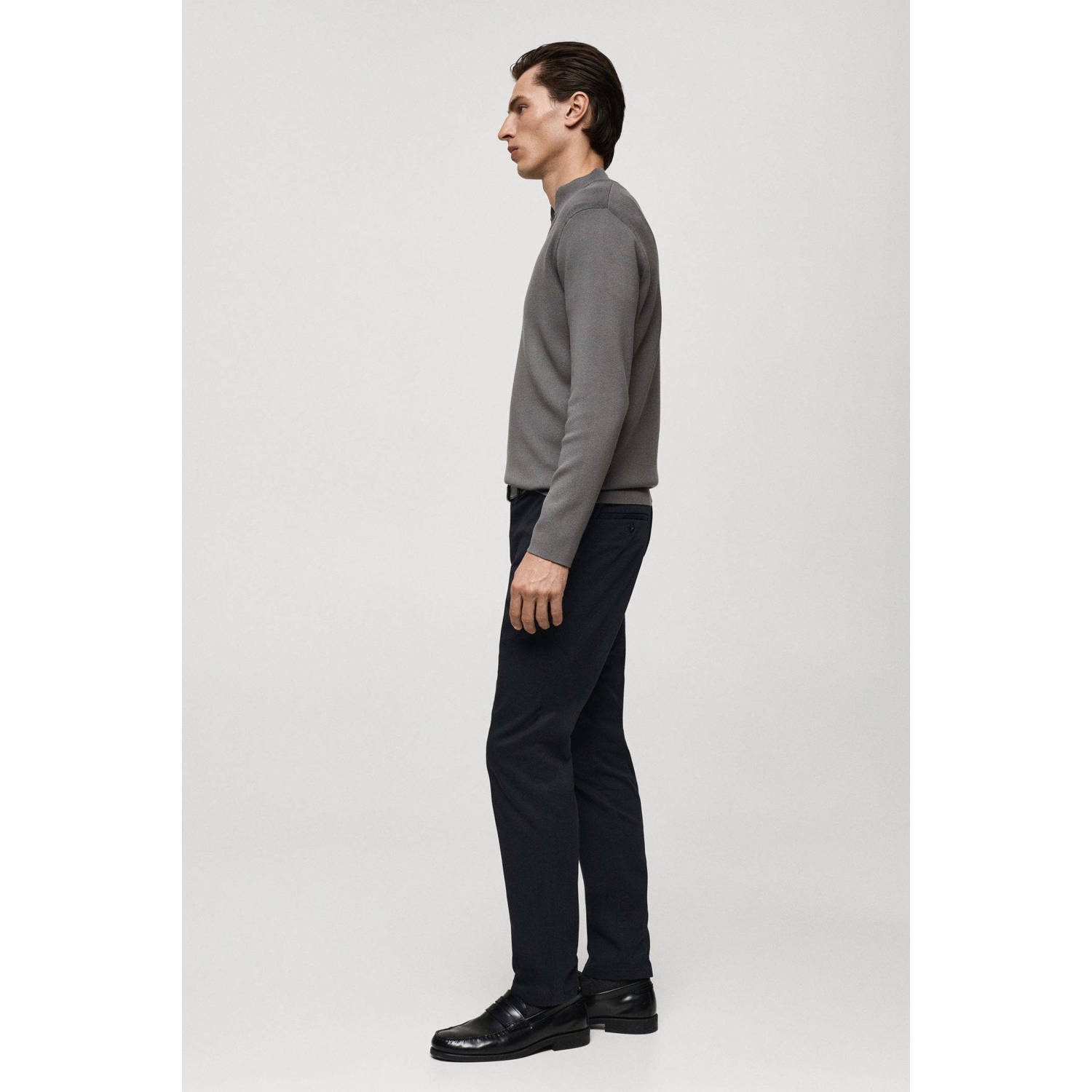 Mango Man slim fit chino donkerblauw