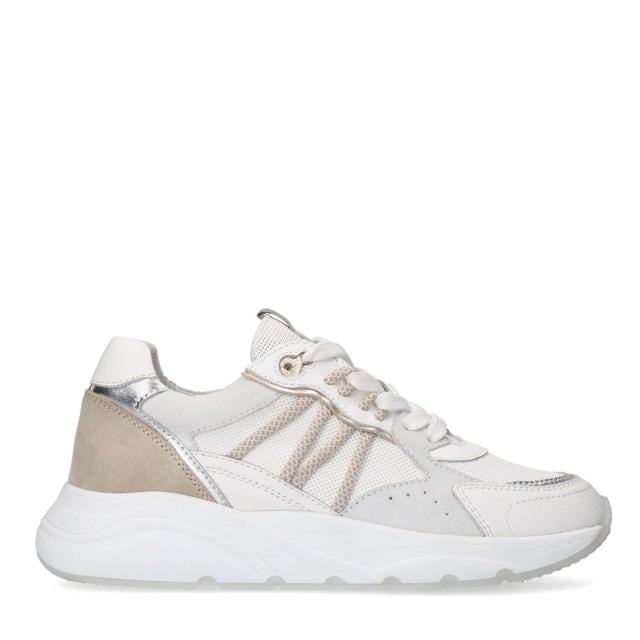 Manfield chunky leren sneakers wit/beige wehkamp - Main Image