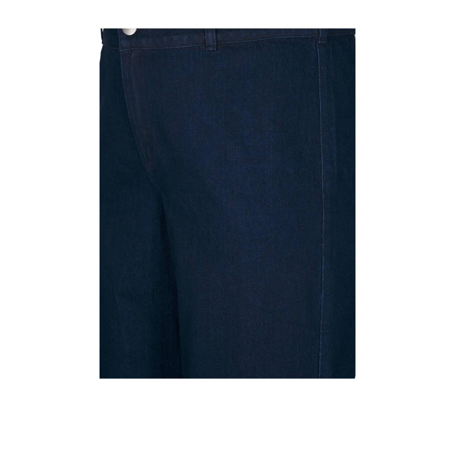 Zizzi high waist wide leg jeans dark blue denim