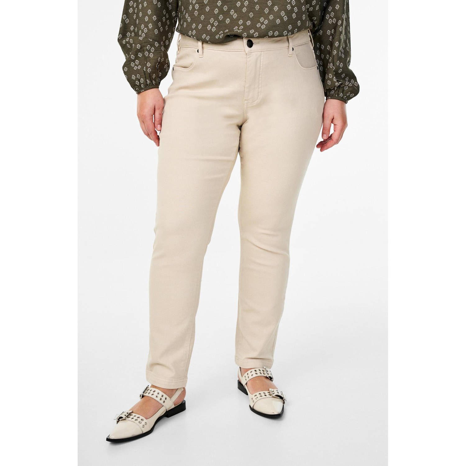 Zizzi regular waist skinny jeans ecru