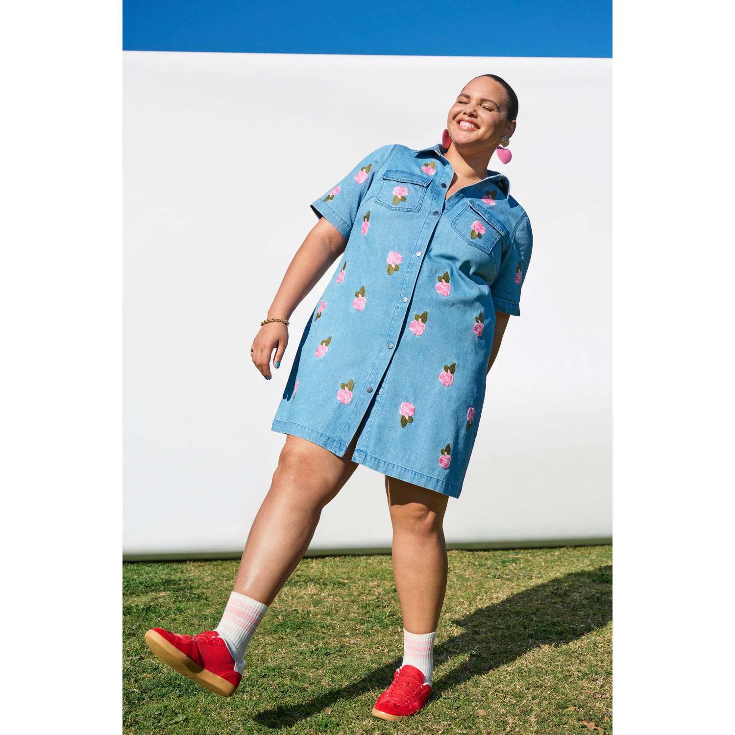 Zizzi denim spijkerjurk blauw